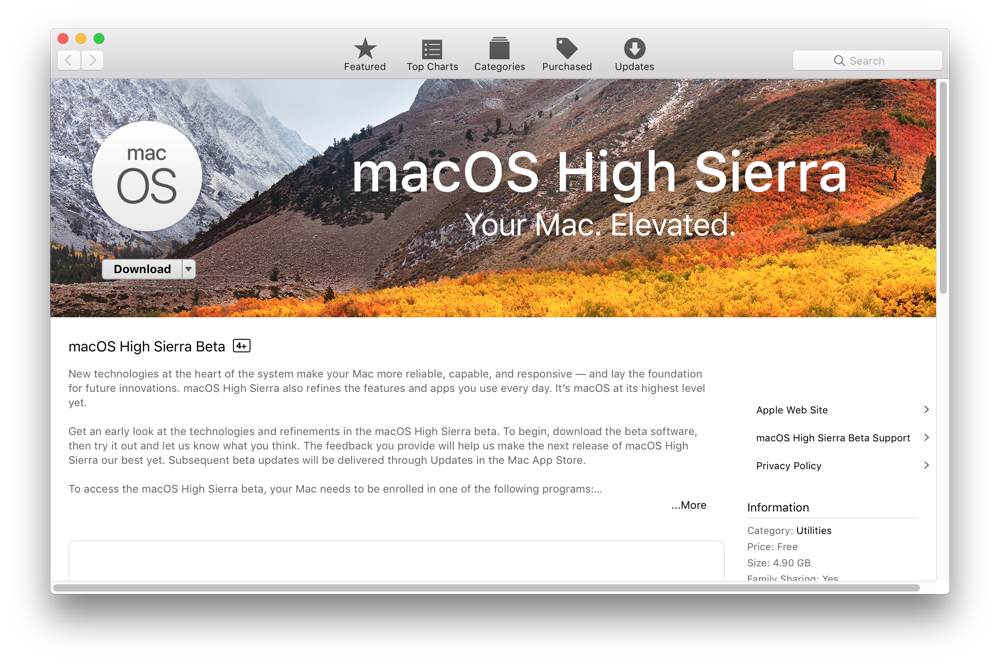 Download Mac Os High Sierra From App Store